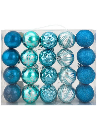 Набор шаров  цвет ассорти 60 мм 20 шт "Голубая лагуна"