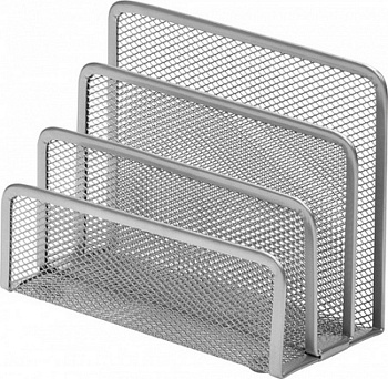 Подставка для бумаг, 3 отдела, металл. серая 170*80*135 мм deVENTE