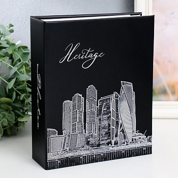 Фотоальбом 304 фото 10*15см "Heritage" твердая обложка, черный