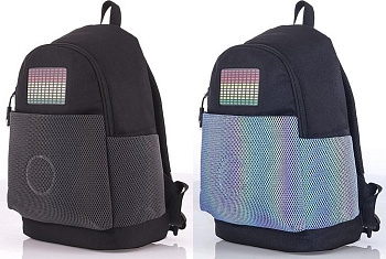 Рюкзак молодежный универсальный Seventeen с led панелью и колонкой 43*29*16,5 см. черный