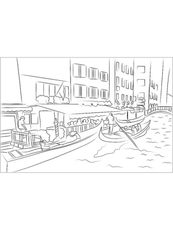 Раскраска-эскиз А4 "Улицы городов" акварельная бумага, 10 л. 200гр.