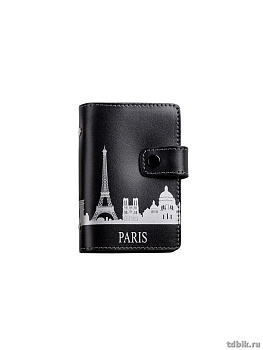Визитница D.Morelli "Города" нат. кожа, принт Paris
