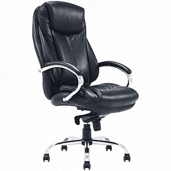 Кресло руководителя Helmi "Resolution" HL-ES07 черное (экокожа/пластик) до 150кг