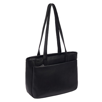 Сумка женская Dr.Koffer 33х24х10см см, нат.кожа черная