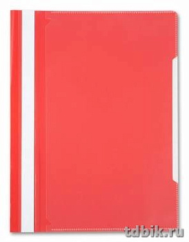 Папка-скоросшиватель А4 пластик, (0,12/0,16 мм) красная Бюрократ