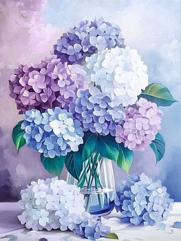 Алмазная мозаика 30*40см "Букет гортензий" Феникс+