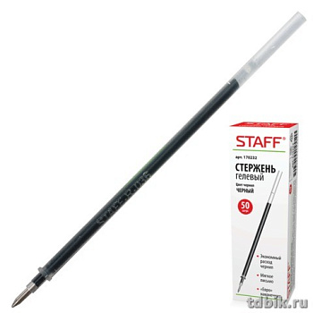 Стержень гелевый 135мм STAFF черный 0,5мм (линия 0,35мм)
