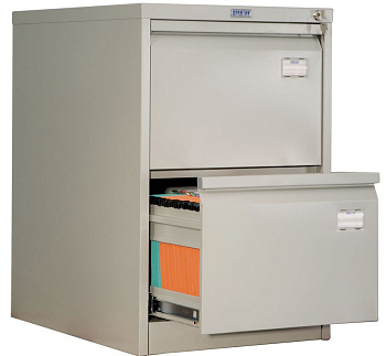 Шкаф картотечный метал. 2 ящика для папок Foolscap и А4 (710*467*630мм) замок