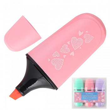 Набор текст-маркеров  3 шт  MINI Bruno Visconti "LadyMarker" пастельные цвета