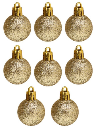 Набор шаров  цвет золото  30 мм 64 шт "Волшебство" (ассорти)