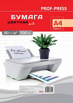 Бумага "Prof-Press" PALE 80 А4 , 100 лист/уп, персик пастель