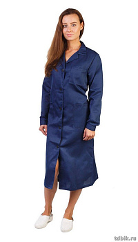 Спецодежда Халат женский "Диагональ" р-р 80-84/158-164, цвет синий