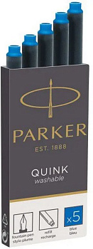 Чернильные картриджи Parker Quink синие 5шт/уп. (длина 7,5 см)