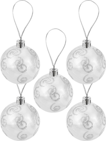 Набор шаров  цвет серебро  60 мм 20 шт+ верхушка 1шт