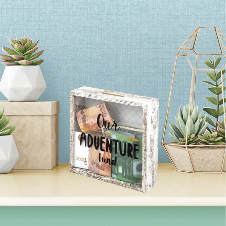 Копилка "Adventure" 14*14 см (мдф, стекло)