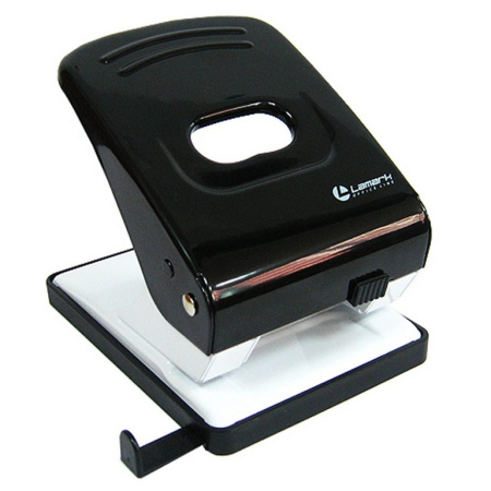 Дырокол до 40л метал. Lаmark "Mettallic", с линейкой цв. черный