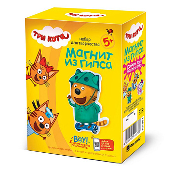 Набор для изготовления магнитов из гипса "Три кота. Компот на скутере" 5+ Фантазер