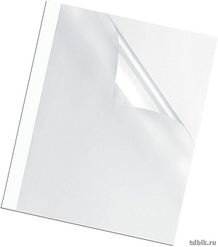 Обложки А4 для термопереплета, верх-прозр, низ- белый глян.картон 15мм (50 шт) Fellowes