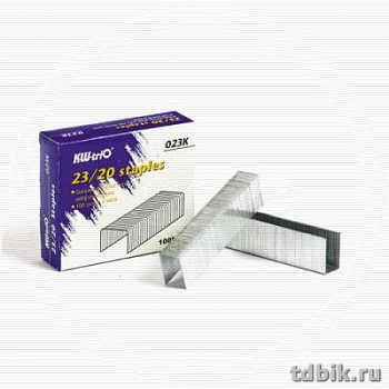 Скобы 23/20 Кw-Trio 1000 шт/уп, оцинкованные 140-170 листов