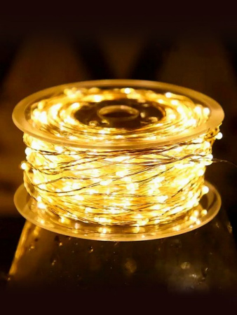 Гирлянда уличная  "Роса" 100м, 1000 теплых ламп (IP44, от -30 до +35°С) монтаж до -10°С