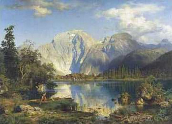 Постер на бумаге 50*70см, А.В. Леу "Пейзаж" 1886г