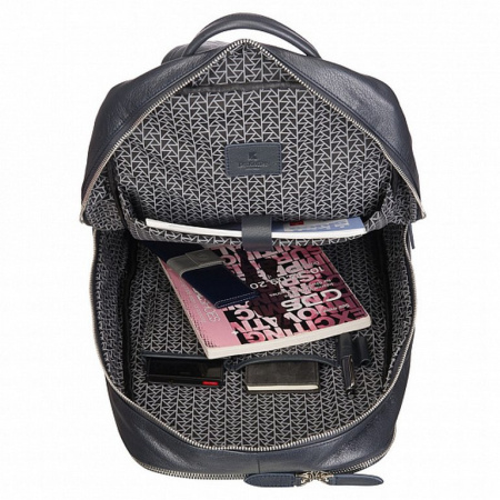 Рюкзак женский Dr.Koffer 28x38x11 см, нат.кожа, синий