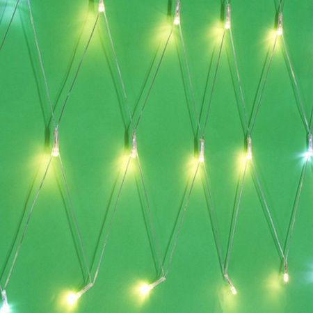 Гирлянда уличная Сетка 2,5х0,5м, 100 ламп голубой, мерцание, прозрач.провод