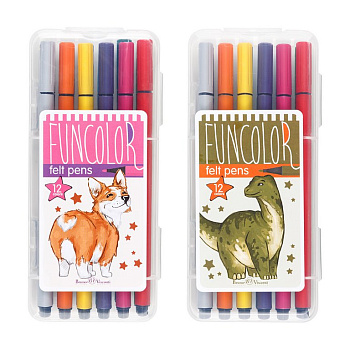 Набор фломастеров 12 цв. Bruno Visconti "FUNCOLOR" в пластик. пенале