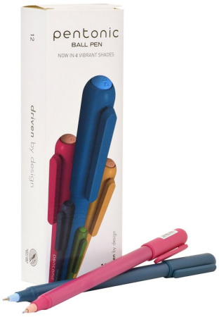 Ручка шариковая масляная Linc Pentonic Color  0,7мм синяя (однораз., линия 0,35мм) игольч.