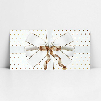 Конверт (для денег) без надписи (бант белый)