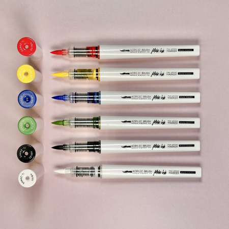 Набор маркеров-кистей акриловых 12 цв. Bruno Visconti  "LOVE ME"