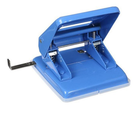 Дырокол до 45л метал. Attomex, с линейкой цв. синий