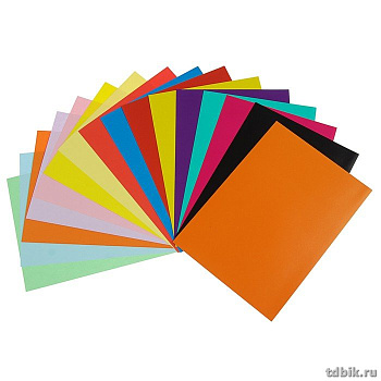 Набор цв. бумаги двухсторонней А4 10 лист 5 цв. "Флюор+черный"