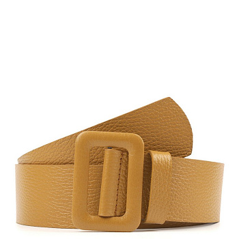 Ремень FABRETTI женский, натуральная кожа, размер 125, горчичный