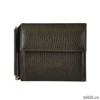 Зажим для денег D.Morelli "Texas" с монетником, нат.кожа, коричневый
