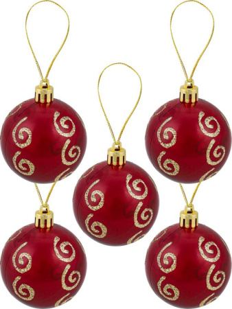 Набор шаров  цвет красный  60 мм 20 шт+ верхушка 1шт