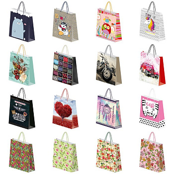 Пакет бумажный 20*24см ламинированный (ассорти)