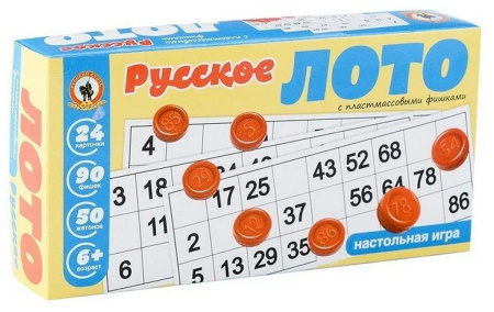 Игра настольная Лото "Русское лото" пласт. фишки