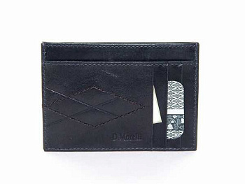 Картхолдер D.Morelli "БОНД" нат. кожа, серый, 12,6*9 см