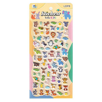 Наклейки 10 х 22см  "Зверюшки 3" зефирные