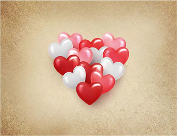 Конверт (для подарочного сертификата) без надписи 115*90 мм "Сердце из шариков"