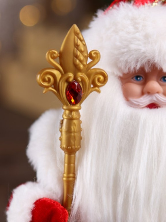 Фигурка "Дед Мороз" 30см в красном костюме (музыкальный)