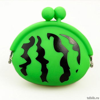 Кошелек детский силикон "Арбуз" зеленый