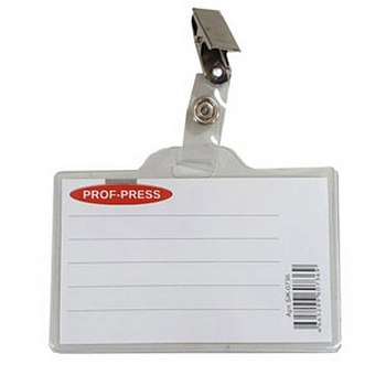 Бейдж горизонтальный  90*60мм с клипом Prof-Press