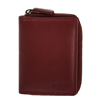 Портмоне Dr.Koffer 10*12 см нат. кожа, бордовый