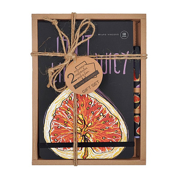 Набор подарочный BrunoVisconti "MEGAPOLIS JOURNAL. JUICY LIFE. Инжир" (Записная книжка + ручка)