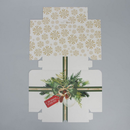 Коробка для подарков 20*17*6см "Новогодний подарок"