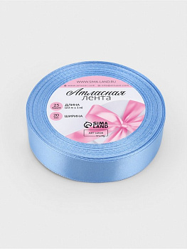 Лента атласная 2,0см*23м, цв. небесно-голубый ART UZOR
