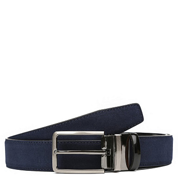 Ремень FABRETTI мужской, натуральная кожа, размер 125, синий/чёрный