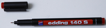 Маркер для прозрачных пленок 0,3мм Edding 140 перманентный красный